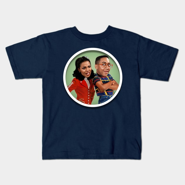 Steve Urkel and Laura Winslow Kids T-Shirt by Zbornak Designs